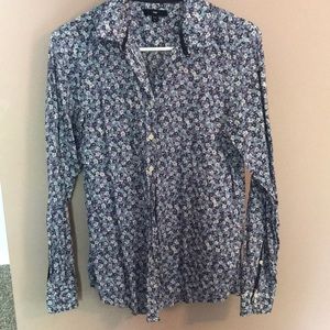 Gap Women’s Button Down Purple Floral Top